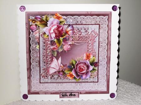 English Rose and Butterfly 8x8 Card Mini Kit by Wayne Swan