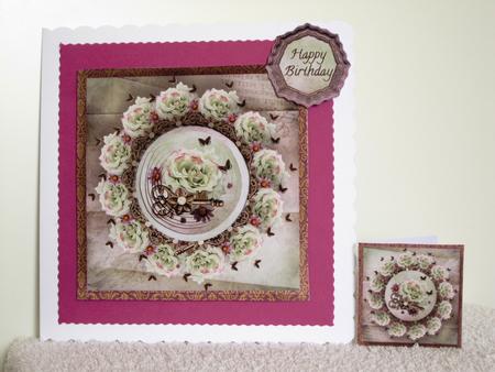 Vintage White Rose Circle Pyramid Pop Through Mini Kit by Wayne Swan