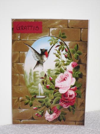Vintage Roses & Bird Quick Card by Wayne Swan