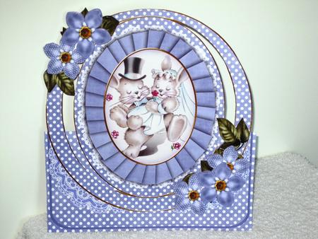 Lovebunnies Blue Oval Over 3D Mini Card Kit by Wayne Swan
