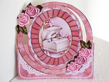 Pink Rose Ringbox Oval Over 3D Mini Card Kit by Wayne Swan
