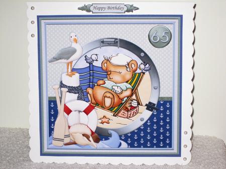 Deckchair Ted Attracts the Birds 8x8 Mini Kit & Decoupage by Wayne Swan