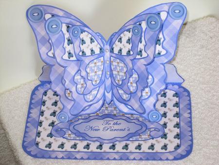 Layered Butterfly Easel - Baby Boy by Wayne Swan