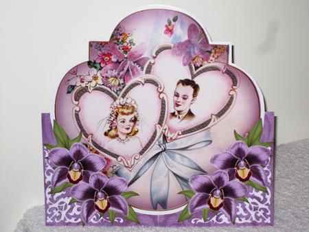 Orchid Heart Couple Fancy Over 3D Mini Card Kit by Wayne Swan