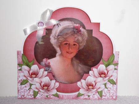 Pink Magnolia Lady Fancy Over 3D Mini Card Kit by Wayne Swan