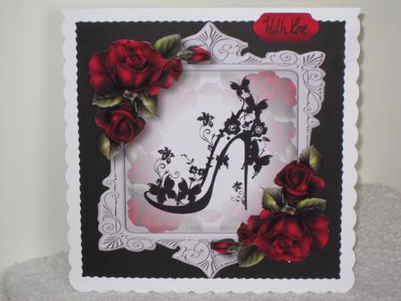 Red Roses & Silhouette, Shaped Topper by Wayne Swan