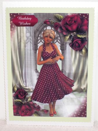 Magenta Polka Dot Dress & Roses by Wayne Swan