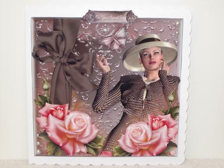 Beautiful Tweed and Roses Card Front Kit by Wayne Swan