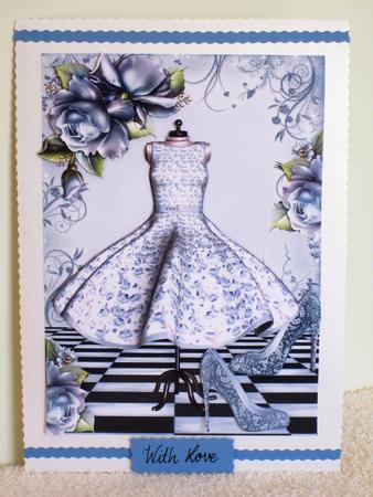 Pretty Blue Dress with Blue Roses by Wayne Swan