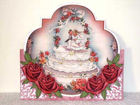 Wedding Cake Red Fancy Over 3D Mini Card Kit by Wayne Swan
