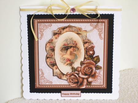 Vintage Lady in the Rose Hat Card by Wayne Swan