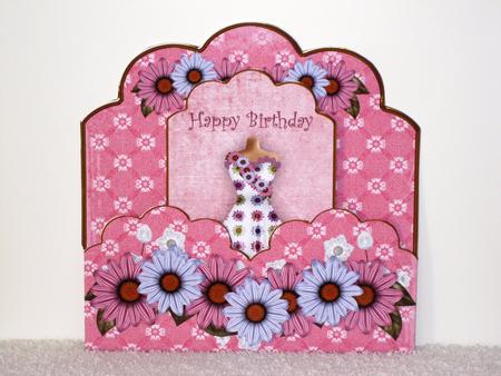 Pink Daisy Happy Birthday Scallop Fashion Tag Mini Kit by Wayne Swan