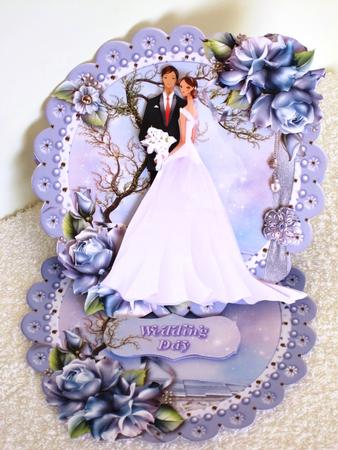 Lilac Dream Wedding Scalloped Round Easel Card Mini Kit by Wayne Swan