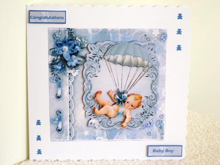Vintage Baby Boy Card with Topper by Wayne Swan