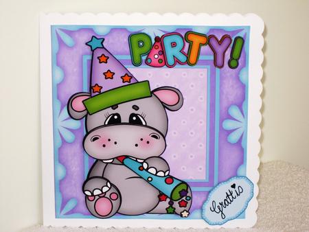Cute Party Hippo 8x8 Mini Kit by Wayne Swan