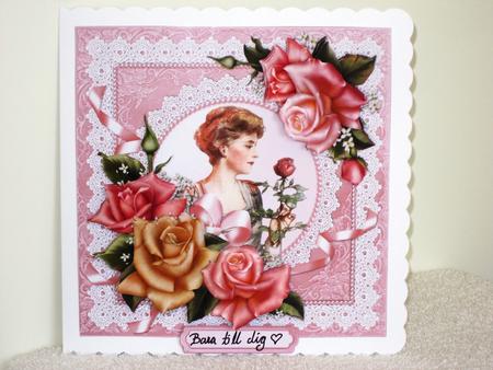 8x8 Elegant Vintage Lady with Edwardian Roses Mini Kit by Wayne Swan