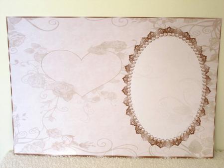Dark Cream Heart and Roses Insert, with Ivory Lace & Pearls by Wayne Swan