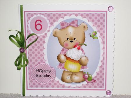 Cupcake Bella - Cute Teddy Birthday Card by Wayne Swan