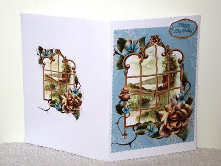 Through the Window with Champagne Roses Insert by Wayne Swan