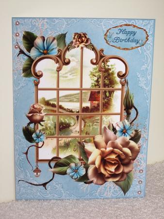 Through the Window with Champagne Roses by Wayne Swan