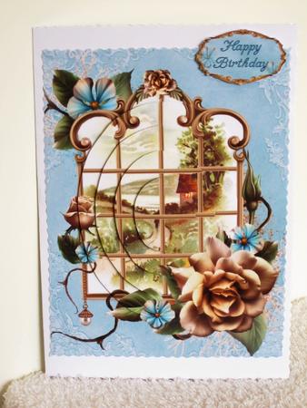 Through the Window with Champagne Roses Pyramid by Wayne Swan
