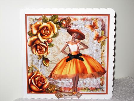 Gorgeous Orange Silk Dress Beauty Card Front Kit by Wayne Swan