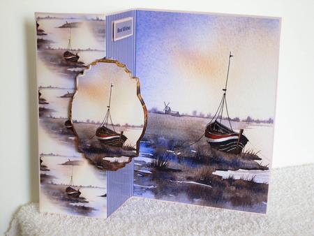 Norfolk Broads Fold Back Card and Toppers by Wayne Swan