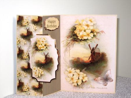 Primrose on the Hillside Fold Back Card by Wayne Swan