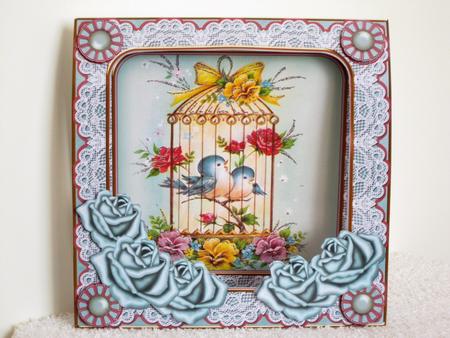 Teal Birdcage 7inch Vintage Tent Card Mini Kit by Wayne Swan