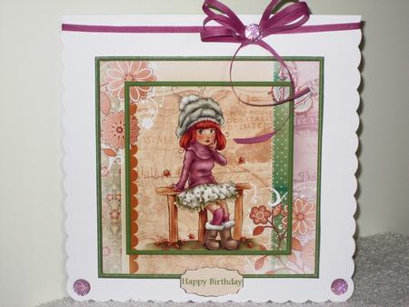 Autumn Girl Card with Shaped Layers for Depth by Wayne Swan