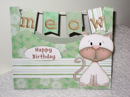 Cute Kitty Cat Bunting Card 1 by Wayne Swan