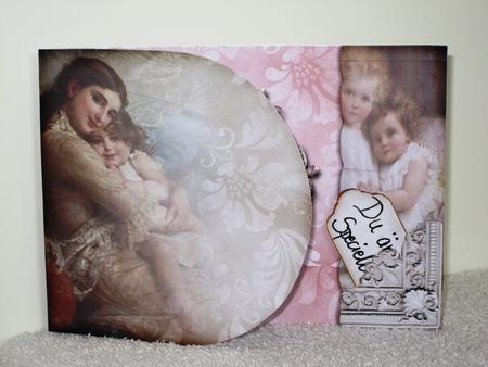 Flap Wrap Around Card Vintage Girl by Wayne Swan