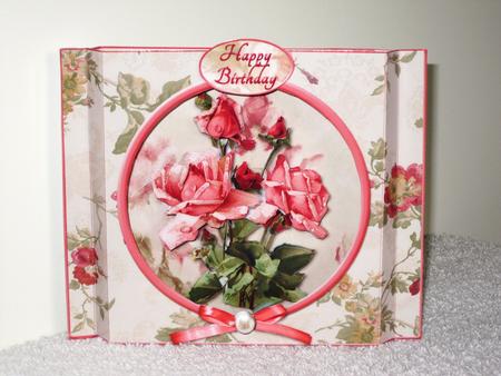 Pink Vintage Roses Shadow Box Card Kit by Wayne Swan