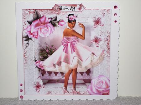 Beautiful Pink Butterfly Petticoat Dress Beauty Card Front by Wayne Swan