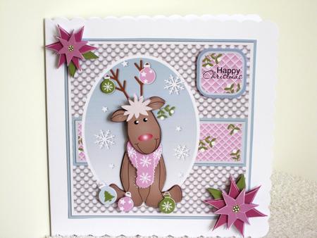Rudy Reindeer with Baubles Card Topper by Wayne Swan