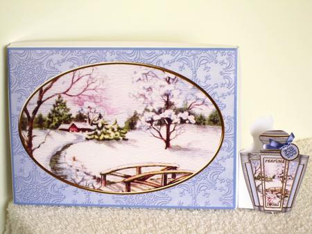 Christmas Blue Snowscene Perfume Presentation Box by Wayne Swan