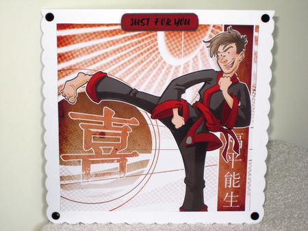 Karate Dude (black) 8x8 Quick Card by Wayne Swan
