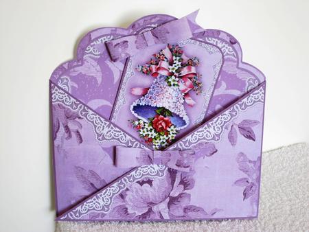 Wedding Bell Lilac Lace Cross Faux Pocket Cf Mini Kit by Wayne Swan