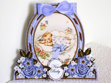 New Baby Boy Special Large Oval Card Mini Kit by Wayne Swan