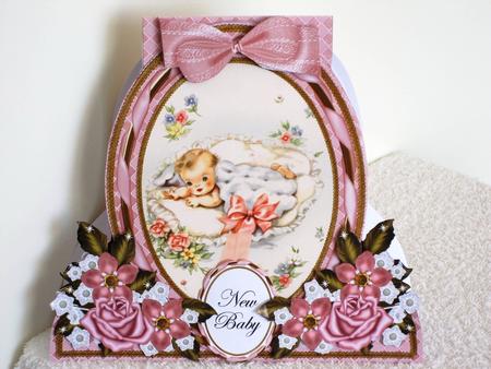 New Baby Girl Special Large Oval Card Mini Kit by Wayne Swan