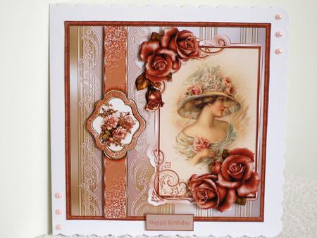 Lady of the Rose Card with Decoupage by Wayne Swan