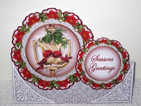 Lovebirds Christmas Double Doily Card Mini Kit by Wayne Swan