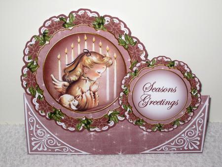 Pray Girl1 Christmas Double Doily Card Mini Kit by Wayne Swan