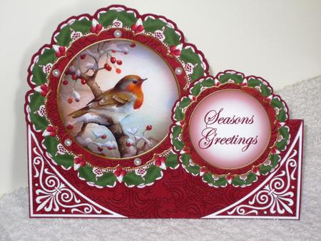 Red Robin Christmas Double Doily Card Mini Kit by Wayne Swan