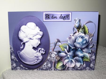 Beautiful Blue Cameo with Roses by Wayne Swan