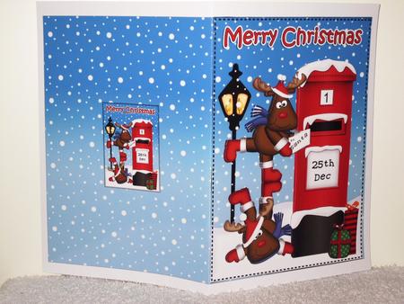 Christmas Rudolph Postbox 5x7 Matching Insert by Wayne Swan