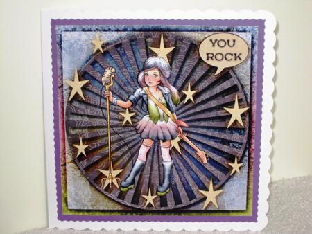 7.5 x 7.5 Card Topper Rockstar by Wayne Swan
