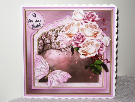 Roses and Berries Fancy Frame Card Front by Wayne Swan