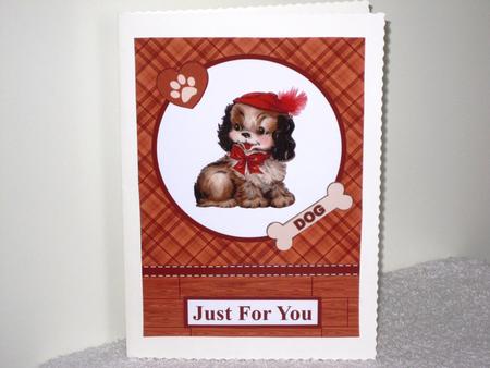 Vintage Puppy Dog Topper & Decoupage by Wayne Swan