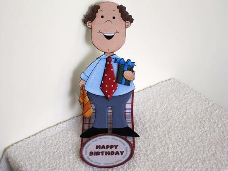 Happy Chappie Shaped Easel Card Kit by Wayne Swan